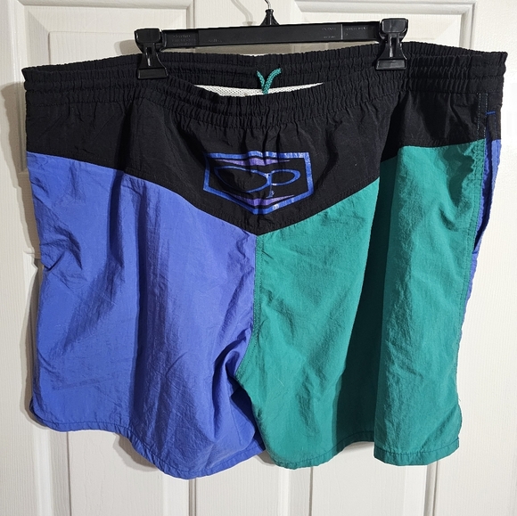 Vintage Ocean Pacific Swim Trunks L Colorblock 90s Shorts Mesh 6” Inseam - Picture 3 of 7